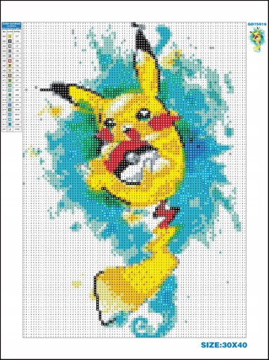 DIAMANTOVÁ VÝŠIVKA DIAMANTOVÁ MOZAIKA SET XXL 5D PRE DETI 30*40 PIKACHU