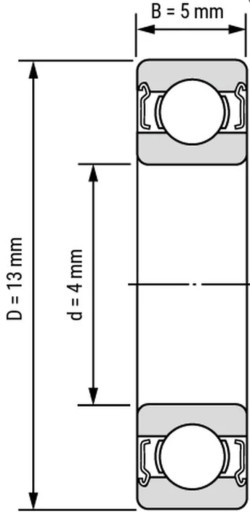 10ks GULIČKOVÉ LOŽISKO 624ZZ 4x13x5mm