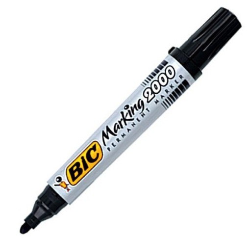 Permanentný popisovač BIC 2000, okrúhly hrot, čierny