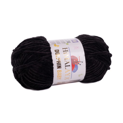 100g polyesterová priadza Dolphin Baby, čierna 311