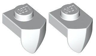 LEGO tanier 1x1 zub biely (15070/6046905) 2x
