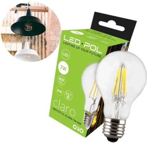 LED-POL Edison CLARO vláknová žiarovka 7W = 60W Dekoratívna teplá 2700K