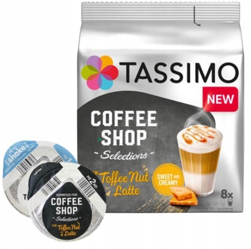 NOVINKA TASSIMO Toffee Nut Latte 8 krémových kapsúl