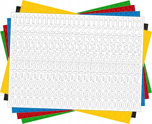 Samolepiace čísla 3cm biely list 276 znakov