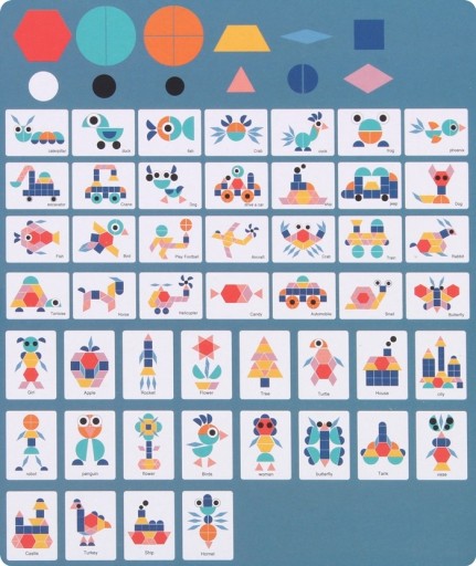 Drevené kreatívne puzzle tvary mozaiky 180 ks