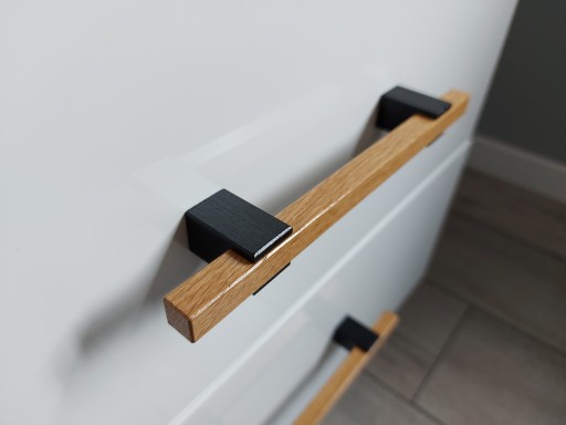 Drevená dubová nábytková úchytka Zábradlie, dĺžka 150mm, veľ. 80mm POLSKÝ VÝROBOK