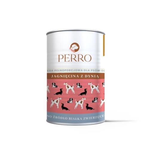 PERRO MONO-PROTEÍNOVÉ Vlhké KRMIVO PRE DOSPELÝCH PSOV 410g JAHNIČKA S TEKVICOU