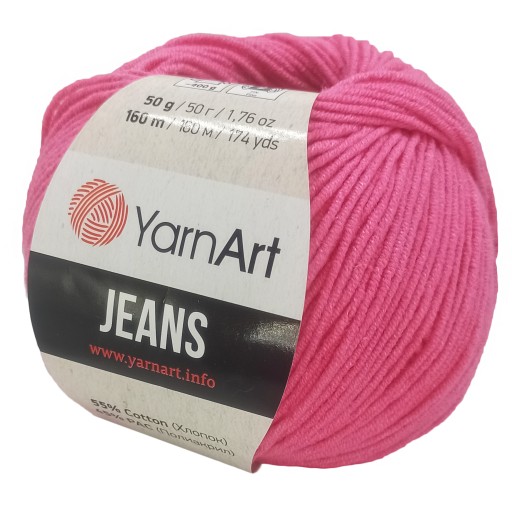 YARNART JEANS priadza 42 intenzívna ružová