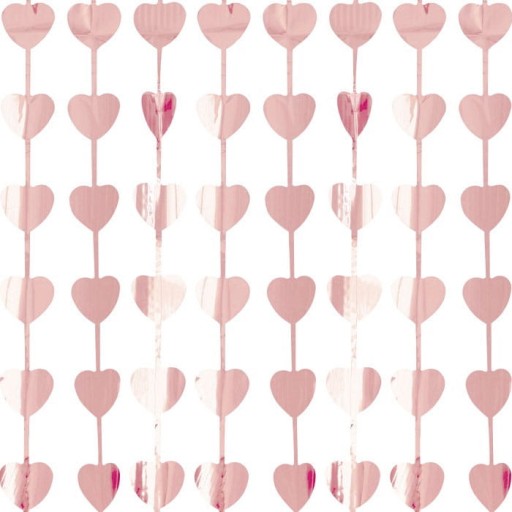 ZLATÁ RUŽOVÁ ZÁPONA SRDCE NA VALENTÍNA 1X2M