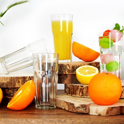 4x poháre DRINK, voda, džús, kompót, sada pohárov na nápoje