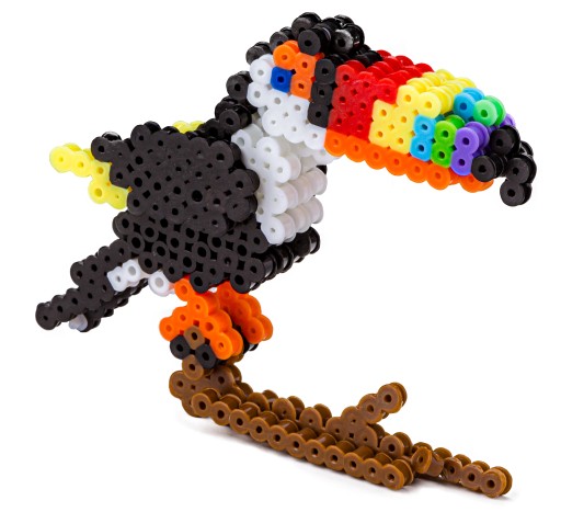 Nažehľovacie korálky Nažehľovacie 3D VZORKY Farebná šablóna tukanového vtáka