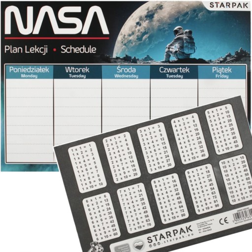 NÁSILNÁ TABUĽKA PLÁNU HODINY A5 NASA