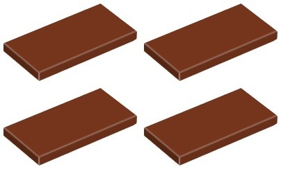 LEGO TILE 87079 2x4 hnedá NOVINKA (4g) 4 ks.