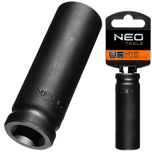 NEO HRUBÁ NÁRAZOVÁ ZÁSUVKA 1/2 DLHÁ NA KĽÚČ KOLIES 17MM CR-MO 12-317