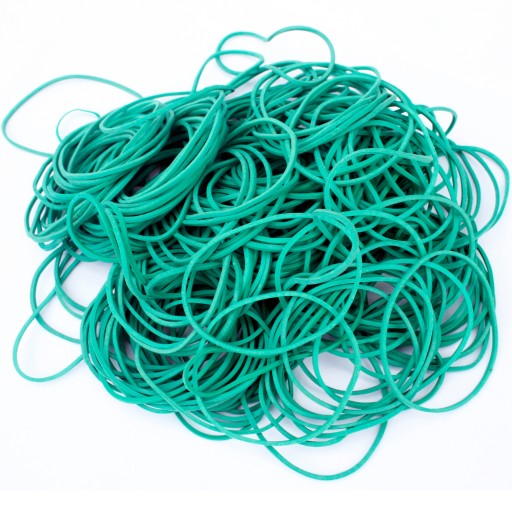 SILNÉ GUMY 50 mm x 1,5 mm ZELENÉ 1 KG
