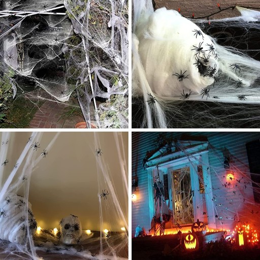 UMELÉ MEDENIE WEBOVÉ HALLOWEENSKÉ DEKORÁCIE PAVÚKY 6 ks