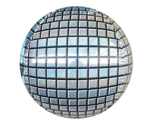 Fóliový balónik STRIEBORNÁ DISCO GUĽA 22
