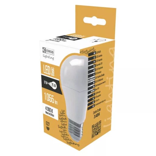 LED žiarovka 12W / 75W E27 neutrálna biela 4000K 4014