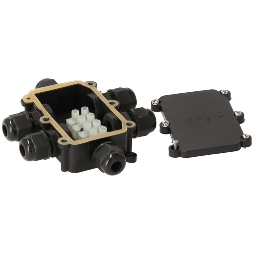 Hermetický elektrický box s tlmivkami 6x IP68 Vonkajší s kockou.