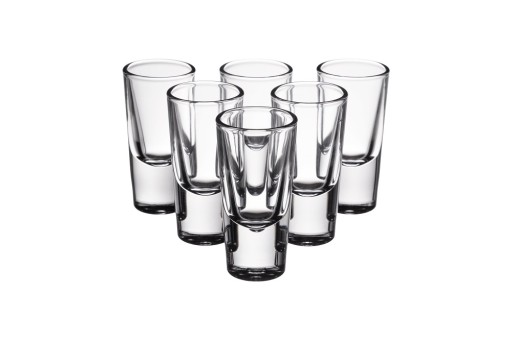 SADA SKLENÝCH POHÁROV NA LIKÉRY VODKA 28ml 6ks