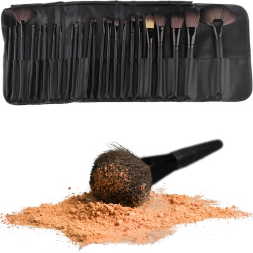 Veľká sada štetcov na make-up, 24 ks, profesionálny obal + puzdro