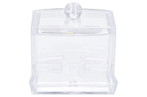 Kúpeľňový organizér, nádobka na štuple s krytom, 9x7x9 cm