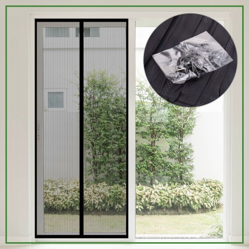 SIEŤKA NA DVERE balkónové okno balkónové S MAGNETMI 210x100 magnetický