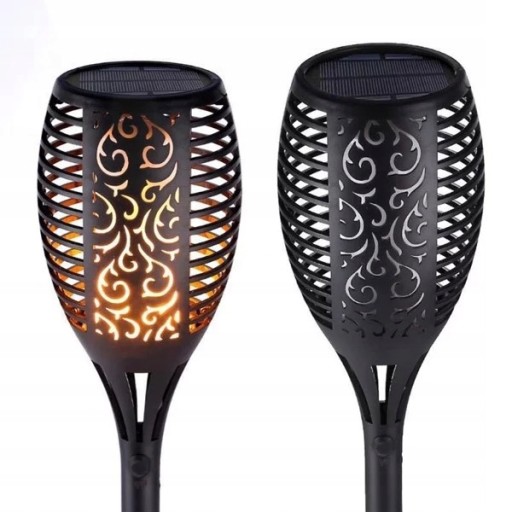 Solárna lampa POCHODNIA plameňový efekt 12 LED P-200