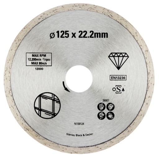 STANLEY Diamantový kotúč 125 x 22,23mm STA38007