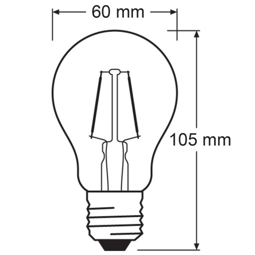 Ozdobná LED žiarovka E27 A60 2,5W 2400K OSRAM