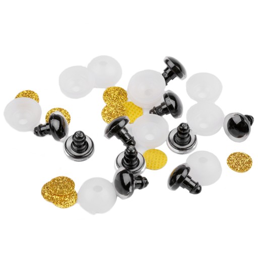 ZLATÝ GLITROVÝ MASKOT OČI 12 mm