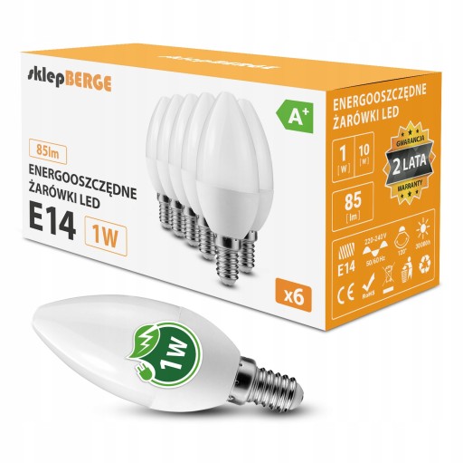 LED žiarovka E14 C37 1W Sviečka Neutrálna farba