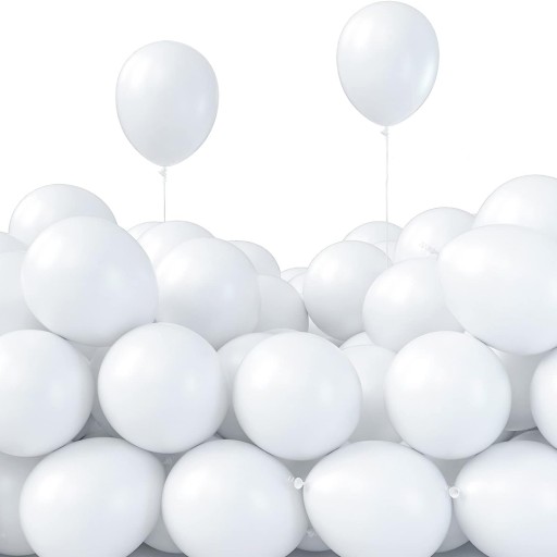 MATNÉ BIELY BALÓNY NARODENINOVÁ SVADBA BIELY BALÓN 13 cm SADA 50 ks