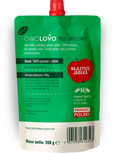OWOLOVO Jablková omáčka Jabłkowo 200 g