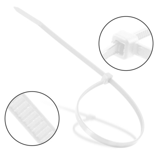 100x sťahovacie pásky Káblové pásky Zipsy 4,8 x 300 mm Silné UV sťahovacie pásky