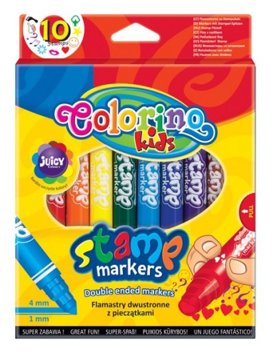 COLORINO fixky, fixky, školské fixky, 10 farieb, OBOJSTRANNÉ PEČIATKY
