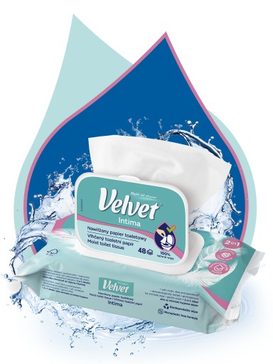 Zamatový vlhčený toaletný papier INTIMA 1 ks