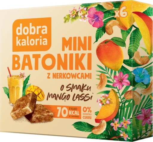 Mini kešu tyčinky Mango lassi BEZ CUKRU vegánske 102 g Dobré kalórie