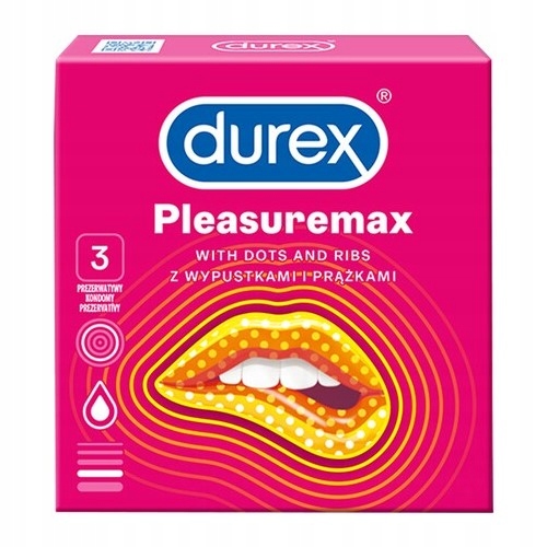 Durex Pleasuremax kondómy s prúžkami a výstupkami, ktoré umocňujú orgazmus, 3 ks.