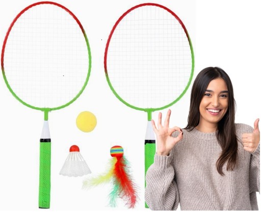 Detský bedmintonový set VEĽKÉ RAKETY + loptičky Súprava pre dieťa