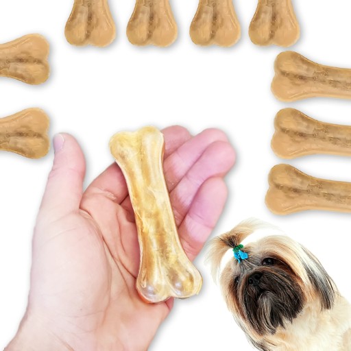 ŽUVACIE KOSTI pre PSA ŠTEŇA 10 kusov x 10 cm lisované hovädzie mäso