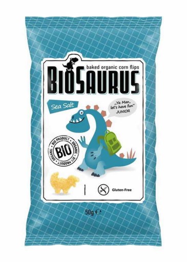 Kukuričné chrumky z dinosaurov s organickou morskou soľou