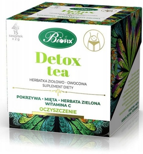 BIFIX BIOFIX DETOX TEA Ovocný bylinkový čaj ČISTENIE 15 pyramíd