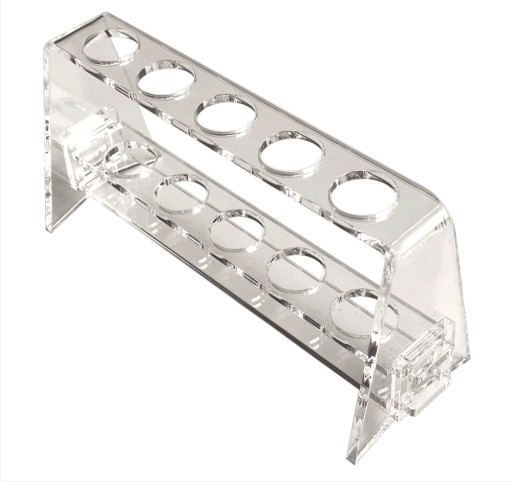 Organizérový stojan z plexiskla 145 x 70 x 50 mm s 5 otvormi s priemerom 16 mm