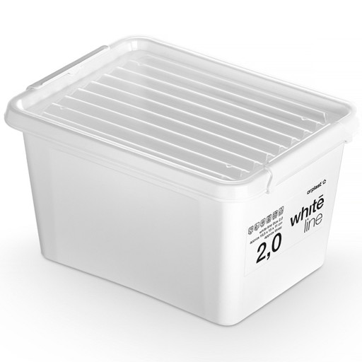 PLASTOVÝ KONTAJNER S VEKOM NA ODKLÁDKU BIELY 2L