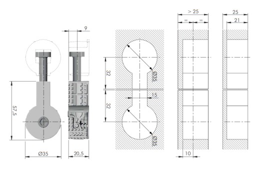 KONEKTOR PRE PRIPOJENIE K RÝCHLYM DESKÁM 8X64MM Konektor + Italiana box