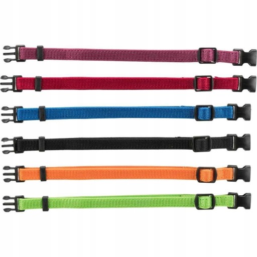 JUNIOR obojky pre šteniatka, M–L: 22–35 cm/10 mm, 6 ks, rôzne farby