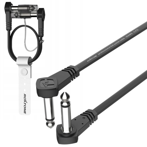 JACK Cable 6.3 PATCH KONEKTOR PRE PLOCHÉ GITAROVÉ EFEKTY ROXTONE 10cm