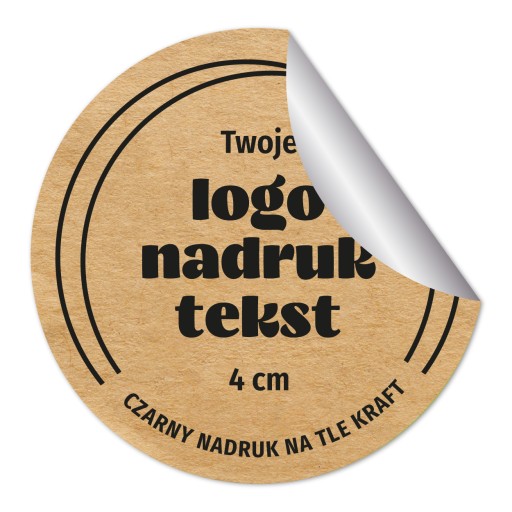 Firemné nálepky Etikety Eco Kraft Okrúhle 50x logo Grafický dizajn Text