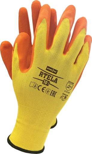 RTELA YP rukavice potiahnuté latexom, veľkosť 10 - XL